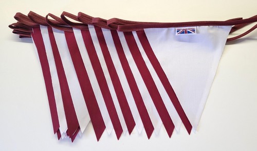 Burgundy and white - white, bunting