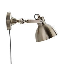 Litecraft Spotlight Parabolic Styled Plug-In Wall Light - Satin Nickel Clearance