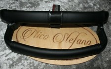 Bugaboo Buffalo custom faux leather handle bar & bumper bar covers set black New