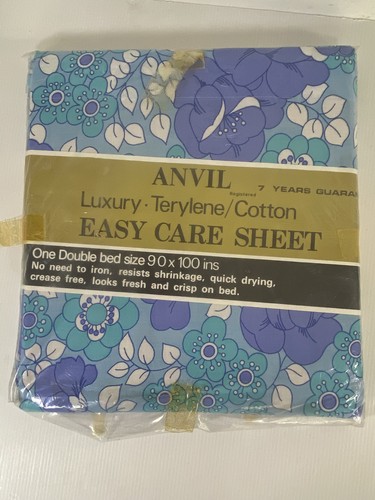 Double vintage bed sheet blue - double,