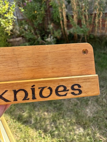 Vintage wooden wall knife - wall, rack