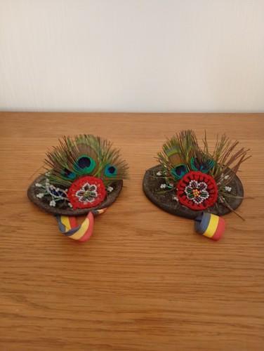Pair vintage polish folk art - polish,