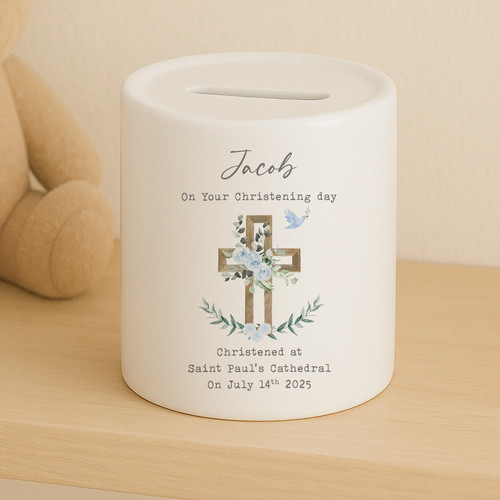 Personalised blue christening - personalised,