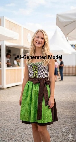 Brown green gingham dress - ,