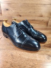 Edward Green Black Leather Cap Toe Derby Dress Shoe Semi Brogue Size UK 9/US 9.5