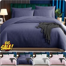 100 pure cotton waffle duvet - cotton,