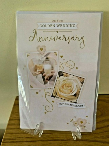 Golden wedding anniversary - golden,