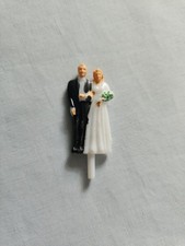 Vintage Bride & Groom Wedding Cake Topper Figurine Plastic Decoration