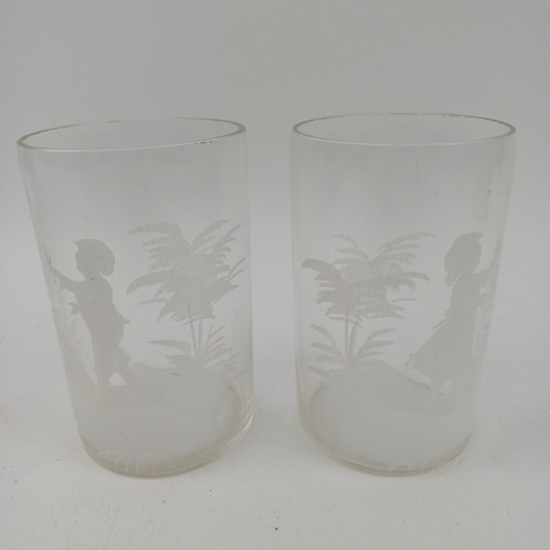 Pair antique clear - antique, glass