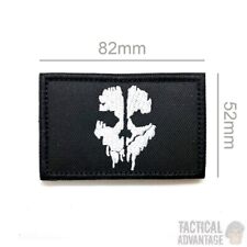 Call of Duty Ghost Skull Tactical Morale Patch 8cm x 5cm Hook & Loop Airsoft COD