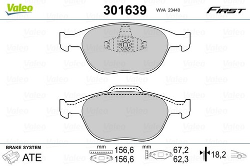 Valeo 301639 brake pad set - valeo,