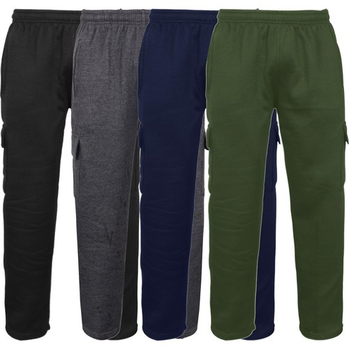 Mens cargo elasticated joggers - elasticated,