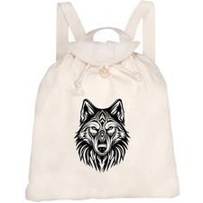 'Tribal Wolf' Canvas Rucksack