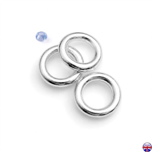 8mm silver plated - silver, soldered