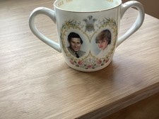 Vintage Crown Staffordshire Charles & Diana Wedding, 2 Handled Mug. 1981