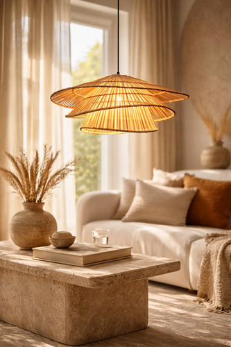 Bamboo ceiling light - light, flower