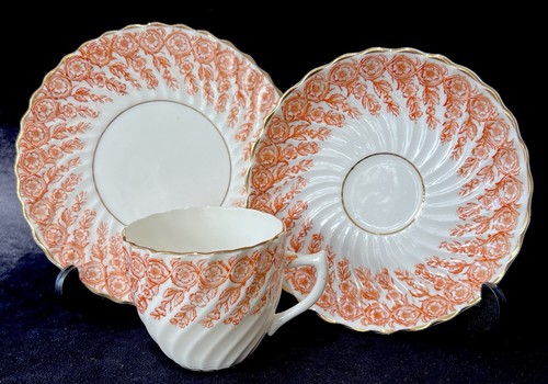 Antique coral floral swirl - antique,