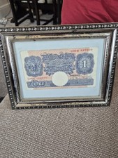 World War II One Pound Bank Note in frame