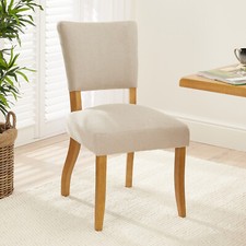 Manor Oak Natural Oatmeal Fabric Dining Chair - Kitchen Seating - DIN-90