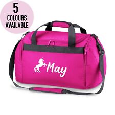 Personalised Name Unicorn Sports Holdall Bag School Dance Girls Sport Fitness