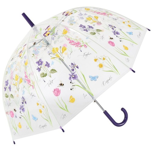 Floral clear dome umbrella - clear,