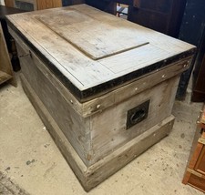 Solid Victorian Pine Tool Chest / Blanket Box