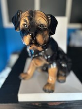 Rottweiler Dog Figurine 30cms High Good Condition Black & Tan Colours