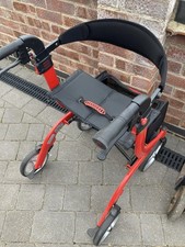 Drive Nitro 4-Wheel Rollator, lightweight Walker with Seat, Red, folding, VGC.