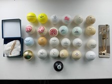25 Vintage Golf Balls and two novelty golf accessories