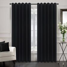 Pair Ready Made Thick Blackout Curtains Thermal Ring top Eyelet or Pencil Pleat