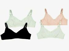 GIRLS NON PADDED COMFORT FIRST BRA BLACK AND WHITE 2 PACK