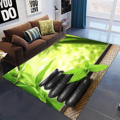Green bamboo zen - green, carpet