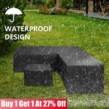Waterproof L Shaped Garden Furniture Cover Heavy Duty Rattan Corner Outdoor Sofa