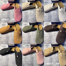 2025✨ NEW Unisex Boston Suede Leather Clog Womens Mens Shoes Casual Shoes Girl//