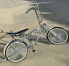 LOWRIDER COLLECTION 20" CHROME 144 SPOKE RIMS W/ ORIGINAL WHITEWALL BRICK TIRES.
