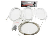 Quad Racing / Fixie Bike Stainless Steel Brake & Gear Cable Set White