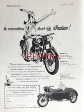 Indian 'BRAVE Models S & R' 250cc Motor Cycle Advert: Original 1954 Print 671/10