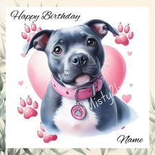 Personalised staffy greeting - personalised,