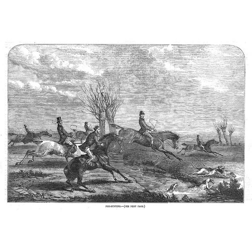 Victorian fox hunting scene - scene,