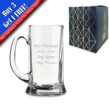 Personalised Engraved HALF PINT Icon Tankard Pint Cider Beer Glass Perfect Gift