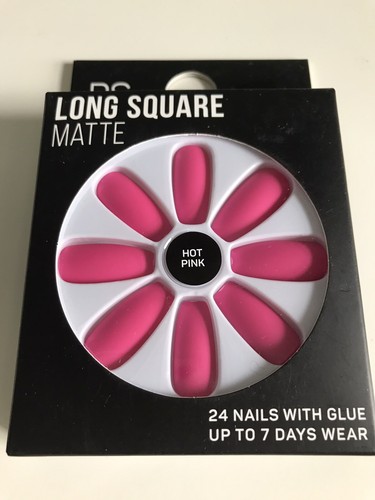 Hot pink long square matte - pink,