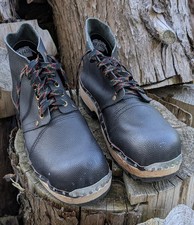 Walkley Safety Derby Clogs. Leather. Steel Toe Caps. Foundry. Thick Wooden Soles