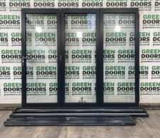 WOODEN BIFOLDING BIFOLDS DOORS EXTERNAL EXTERIOR DOUBLE GLAZED GREY HARDWOOD