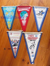 5x Vintage Speedway Pennants Canterbury Wembley Poland Sweden Bernie Leigh c1970