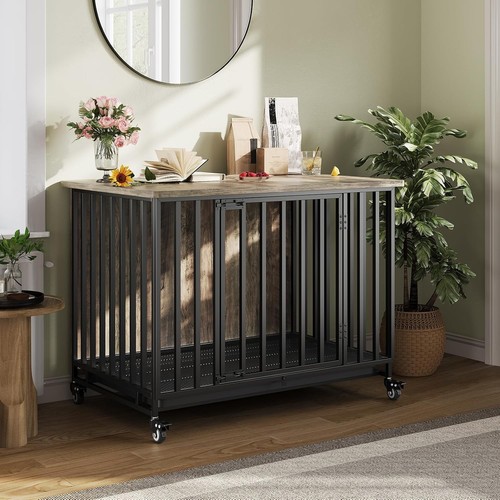 98cm wooden dog crate - wooden,