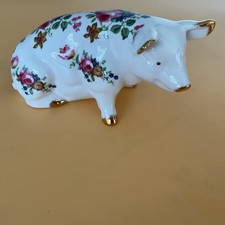 Fenton English Bone China floral pig figurine immaculate condition