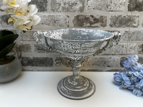 27cm aged grey metal - 27cm, planter
