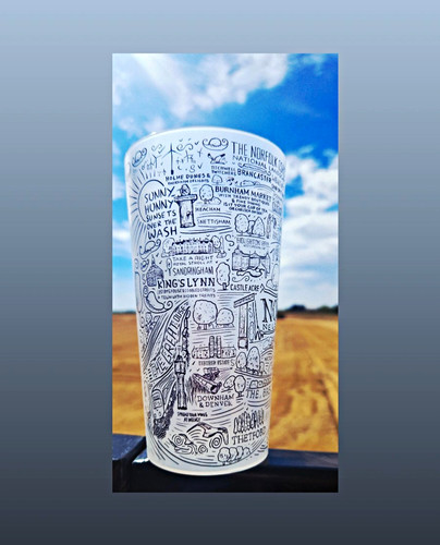 Hand drawn unique pint cup - pint, of