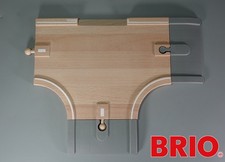 BRIO 33211 ROAD TRACK T-SWITCH T Junction Piece with 2 x Ramps Wooden Railway