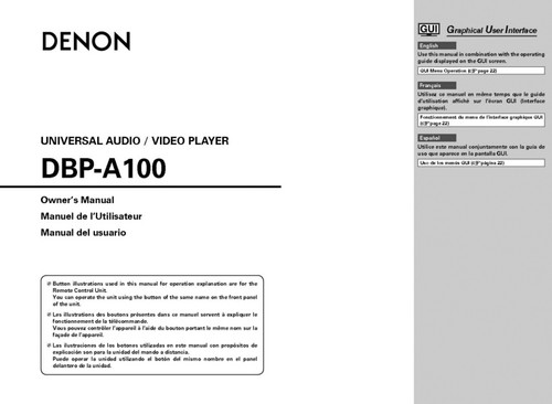 Denon dbp a100 blu - dbp-a100, blu-ray